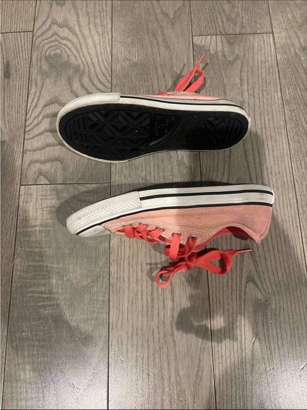 Converse Kids Coral Pink Low-Top Sneakers with Bright Laces